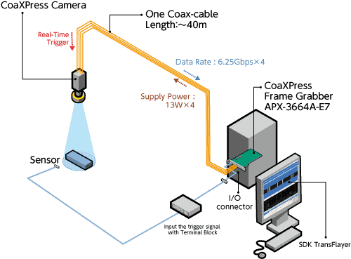 CoaXPress対応ボード APX-3664A-E7 FPGA画像処理CXP-6 Quad 1ch画像